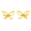 14K Gold Butterfly Certified Natural Diamond Stud Earrings