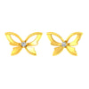14K Gold Butterfly Certified Natural Diamond Stud Earrings