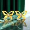 14K Gold Butterfly Certified Natural Diamond Stud Earrings