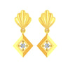 14K Gold Geometric Certified Natural Diamond Drop Earrings Lightweight Daily Wear for Women