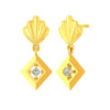 14K Gold Geometric Certified Natural Diamond Drop Earrings Lightweight Daily Wear for Women