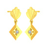 14K Gold Geometric Certified Natural Diamond Drop Earrings Lightweight Daily Wear for Women