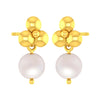 14k Gold Elegant & Timeless Design Cluster Pearl Drop Earrings