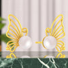 14K Gold Butterfly Pearl Stud Earrings for Women