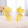 14K Gold Sunburst Radiant & Lightweight Pearl Stud Earrings for Women