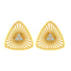 14K Gold Triangle Modern Geometric Stud Earrings with Certified Natural Diamond Accents