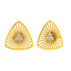 14K Gold Triangle Modern Geometric Stud Earrings with Certified Natural Diamond Accents