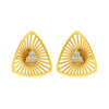 14K Gold Triangle Modern Geometric Stud Earrings with Certified Natural Diamond Accents