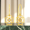 14K Gold Geometric Certified Natural Diamond Modern Drop Earrings