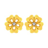 14K Gold Flower-Shaped Certified  Natural Diamond Stud Earrings for Women