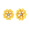 14K Gold Flower-Shaped Certified  Natural Diamond Stud Earrings for Women