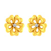 14K Gold Flower-Shaped Certified  Natural Diamond Stud Earrings for Women