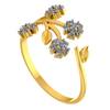 Exquisite 14k Gold Flower Branch Design Diamond Ring for Women