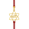 14K Floral Gold Rakhi with Bhai written in Bengali