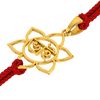 14K Floral Gold Rakhi with Bhai written in Bengali