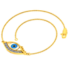 Minimal and Chic 14k Gold and Diamond Studded Evil Eye Bracelet from the Diamond Collection of PC Chandra Jewellers