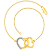 Alluring 14k Gold and Diamond Embellished Heart Loop Designer Bracelet for Women from Diamond Collection PC Chandra