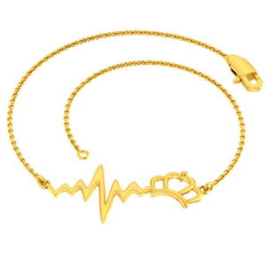 Dazzling 14k Gold Bracelet With Heartbeat Motif From Online Exclusive