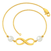 Stylish Designer 14k Gold Bracelet with Infinity Loop and Pearl Accents PC Chandra Jewellers