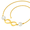 Stylish Designer 14k Gold Bracelet with Infinity Loop and Pearl Accents PC Chandra Jewellers