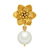 Minimal Lightweight 14k Gold Flower Motif Pendant with Pearl Drop from PC Chandra Online Exclusive Collection 