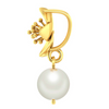 Minimal Lightweight 14k Gold Flower Motif Pendant with Pearl Drop from PC Chandra Online Exclusive Collection 