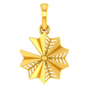 Fine Designer 14k Gold Flower Design Pendant From Pc Chandra