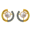 14K Gold earrings with pearl and stone detailing 