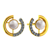 14K Gold earrings with pearl and stone detailing 