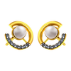 14K Gold earrings with pearl and stone detailing 