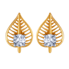 18K Leaf Shape Diamond Earring.