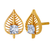 18K Leaf Shape Diamond Earring.