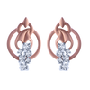 18K Unique Rose Gold Diamond Stud Earrings