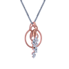 18K Unique Shape Rose Gold Diamond Necklace 