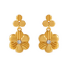 18KT (750) Yellow Gold and Diamond Clip-On Earrings for Women