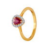 18KT (750) Yellow Gold and Diamond Ring for Women