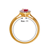 18KT (750) Yellow Gold and Diamond Ring for Women