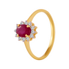 18KT (750) Yellow Gold and Diamond Ring for Women