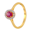 18KT (750) Yellow Gold and Diamond Ring for Women