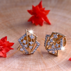 Geometric 18K Diamond Stud Earrings