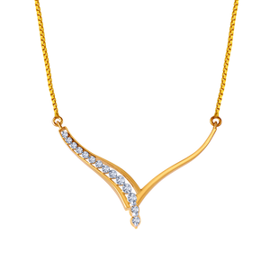 18k Delicate Diamond And Gold Necklace