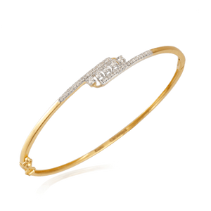 18KT (750) Yellow Gold And Diamond Bangle For Women