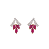 18KT (750) Yellow Gold Diamond and Ruby Clip-On Earring for Women