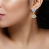 18K Jhumka Style Earring With A Tear Drop\
Detail.