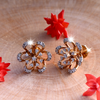 Dazzling 18K Gold and Diamond Floral Stud Earrings