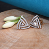 18K Triangle Shaped Diamond Stud Earrings