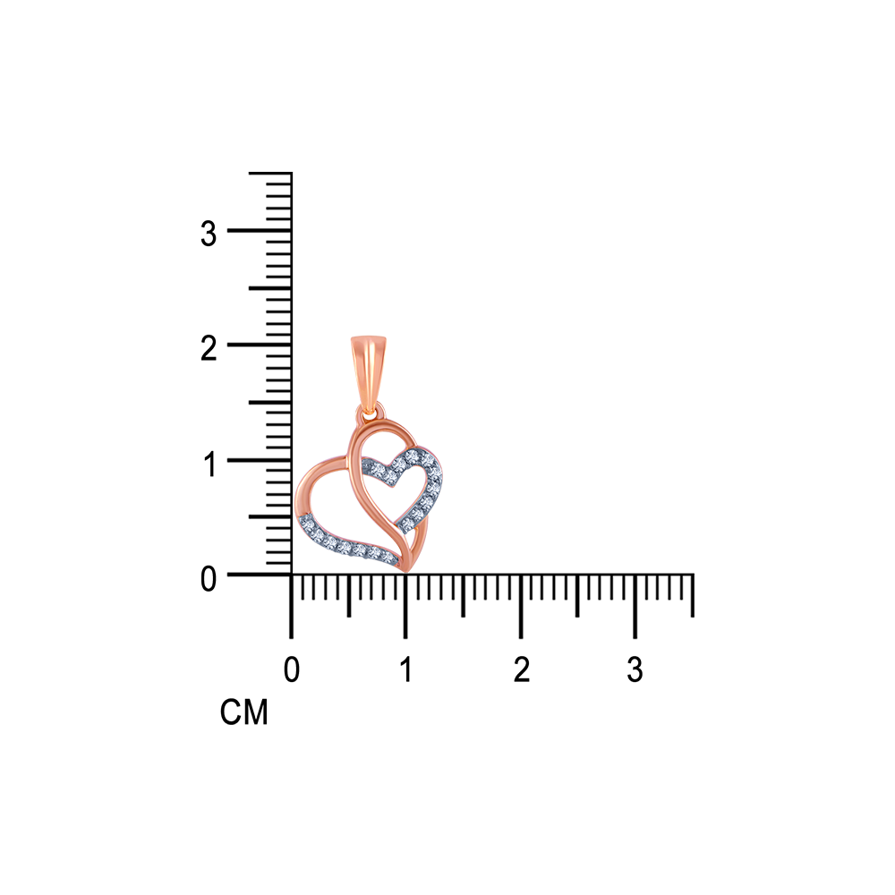 18K (750) Rose Gold and Diamond Pendant for Women