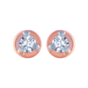 18KT (750) Rose Gold and Diamond Stud Earrings for Women