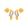 18KT (750) Yellow Gold and Diamond Stud Earrings for Women