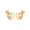 18K (750) Yellow Gold and Diamond Stud Earrings for Women